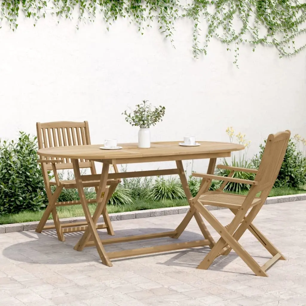 Folding Garden Table Solid Acacia Wood Brown 160x85x75 cm