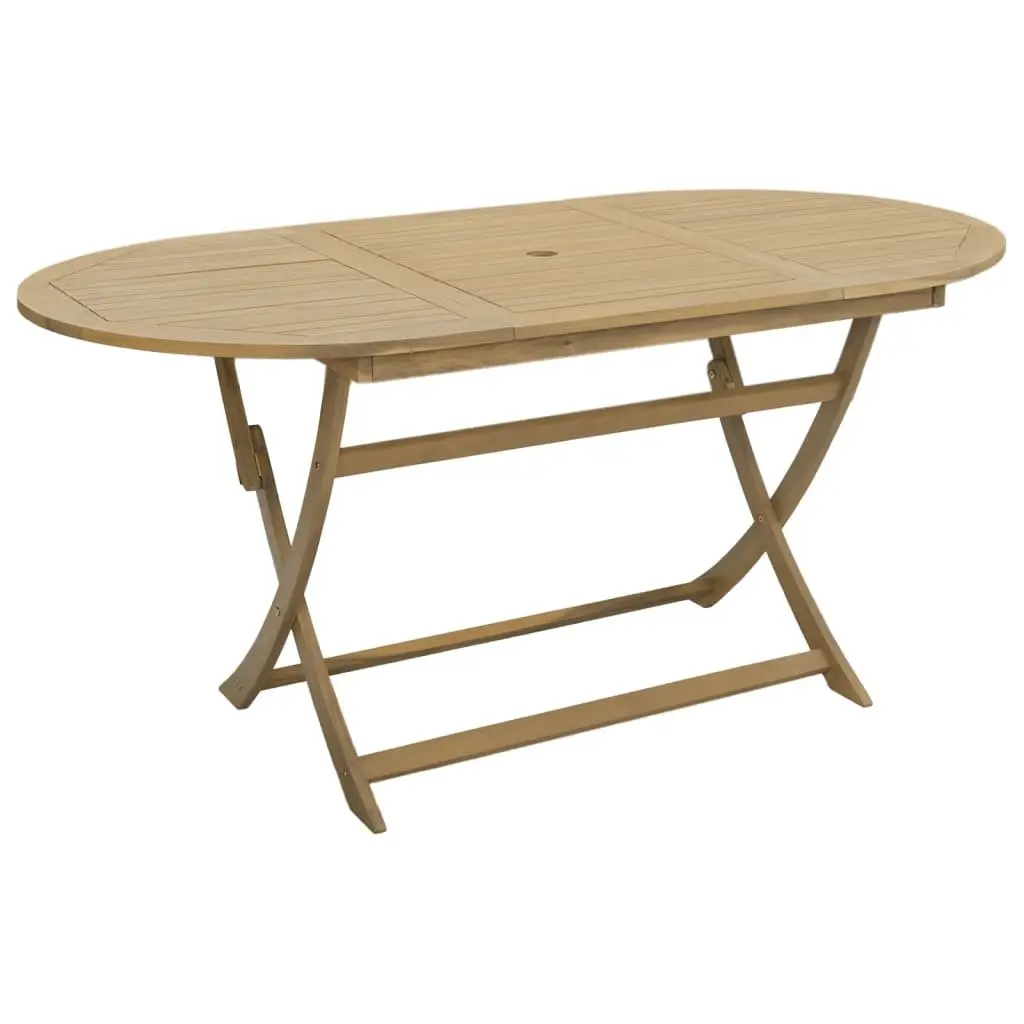Folding Garden Table Solid Acacia Wood Brown 160x85x75 cm