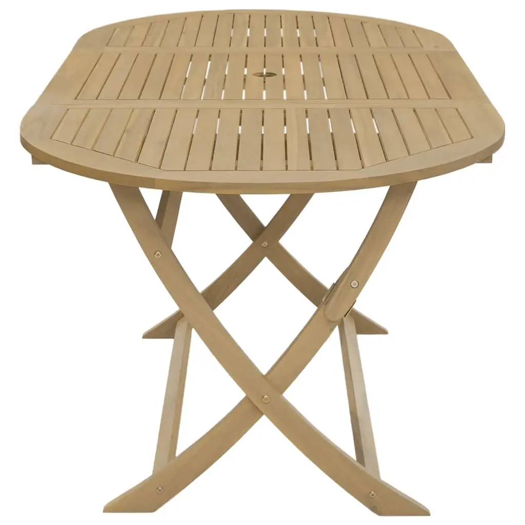 Folding Garden Table Solid Acacia Wood Brown 160x85x75 cm