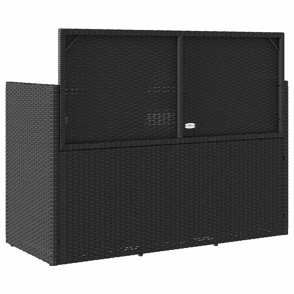 Outdoor Garden Bench with Storage Cushion Seat Black