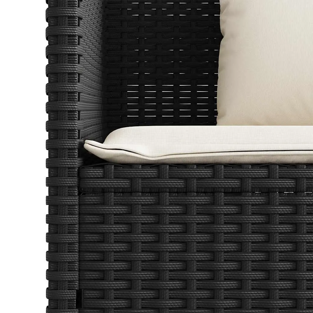 Outdoor Garden Bench with Storage Cushion Seat Black