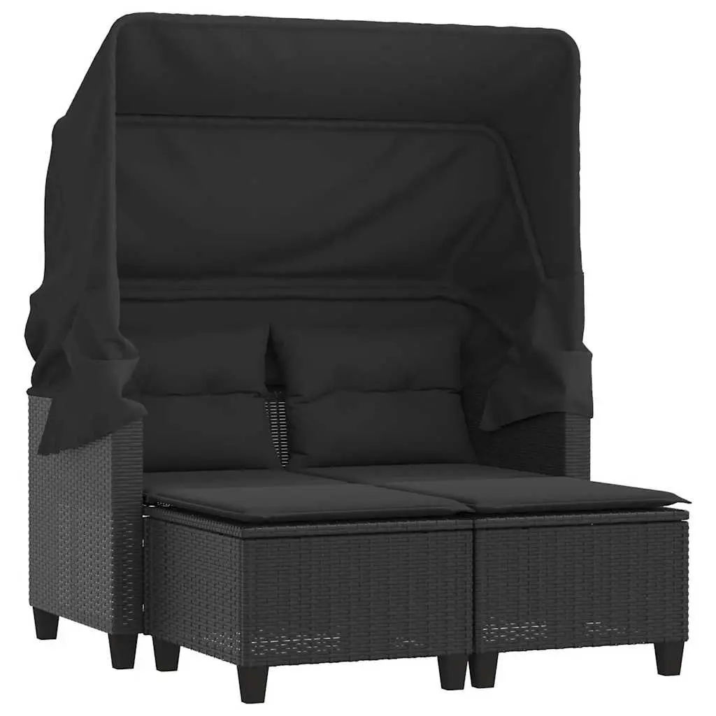 Garden Sofa with Retractable Canopy