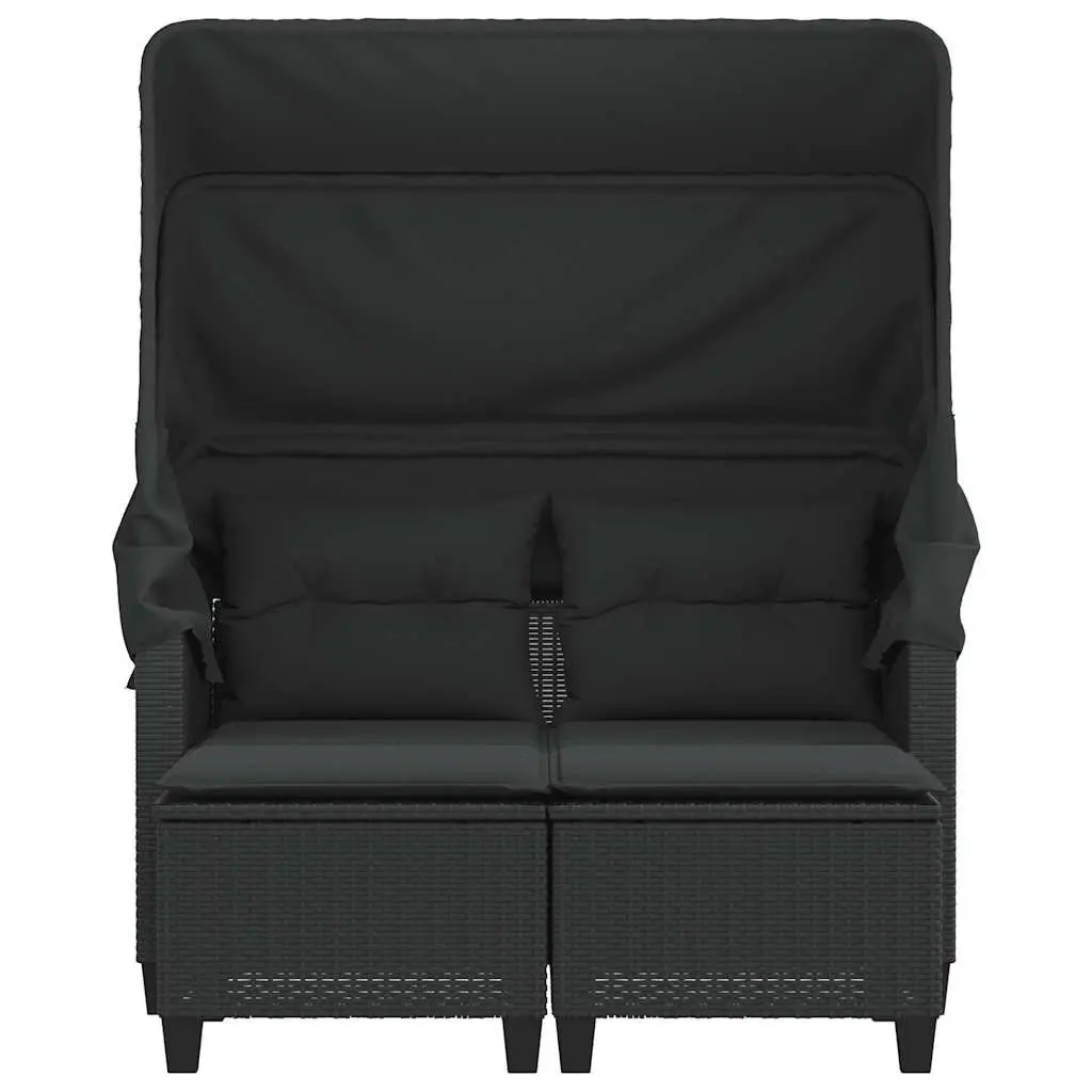 Garden Sofa with Retractable Canopy