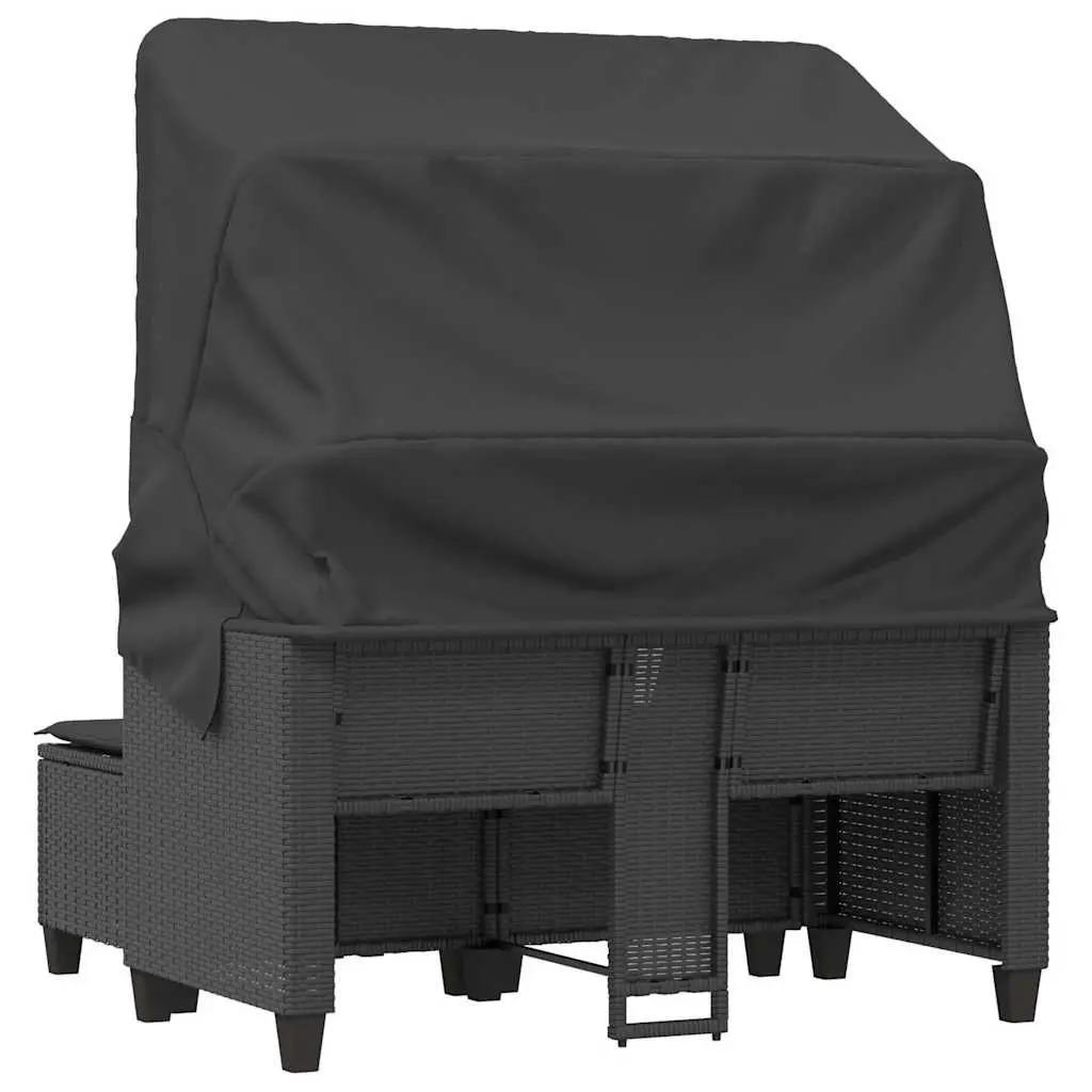 Garden Sofa with Retractable Canopy