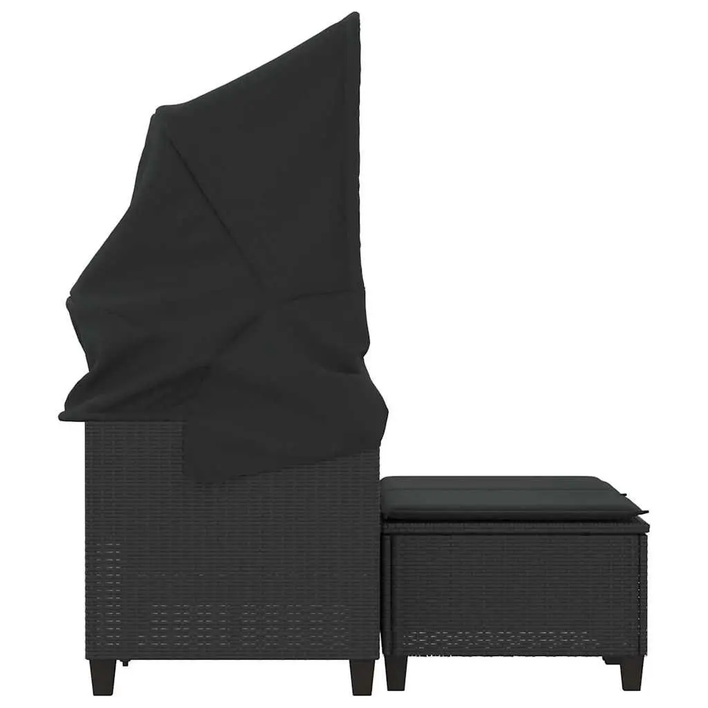 Garden Sofa with Retractable Canopy