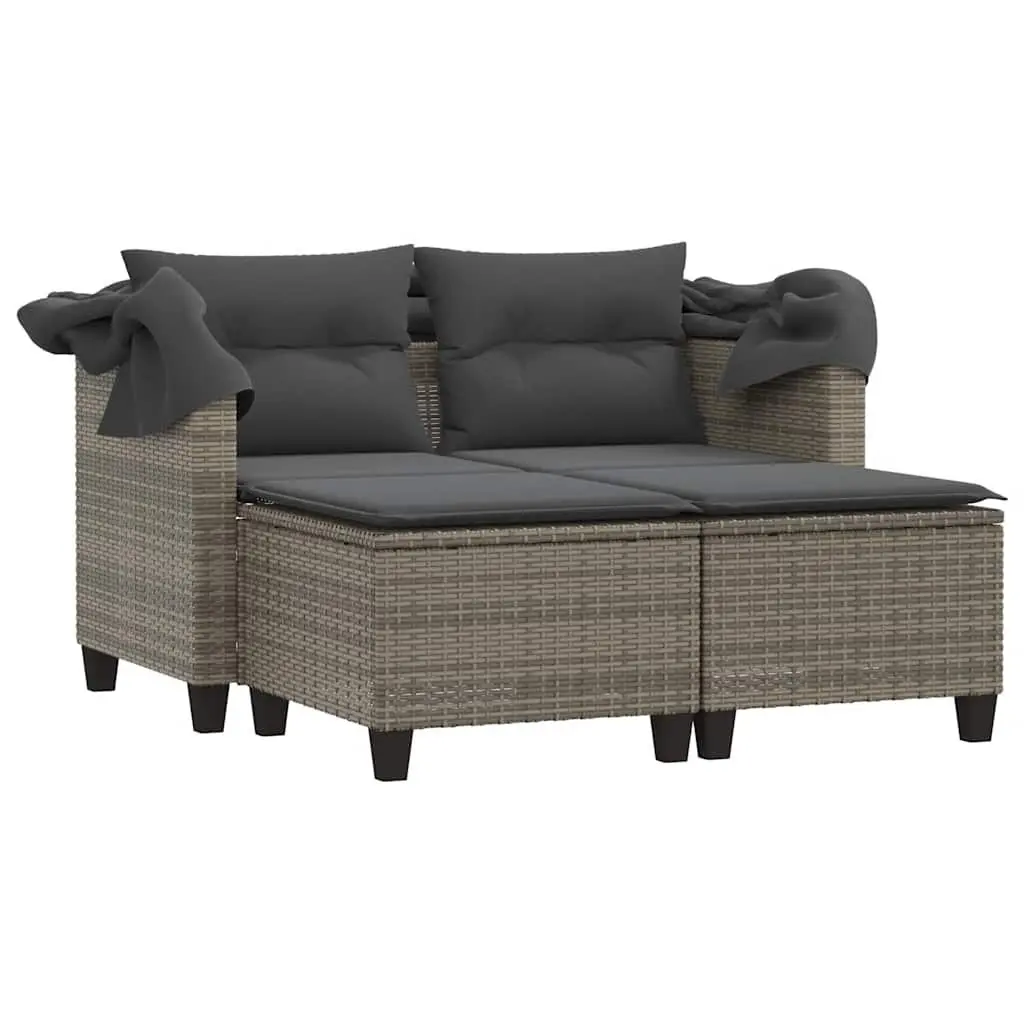 Outdoor Garden Sofa with Stools