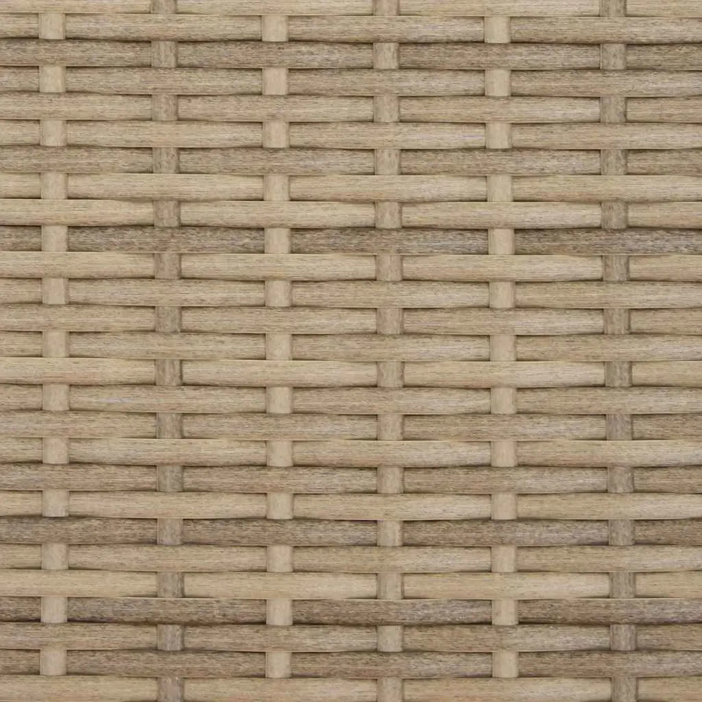 Garden Sofa 2-Seater with Canopy and Stools Beige Poly Rattan Outdoor