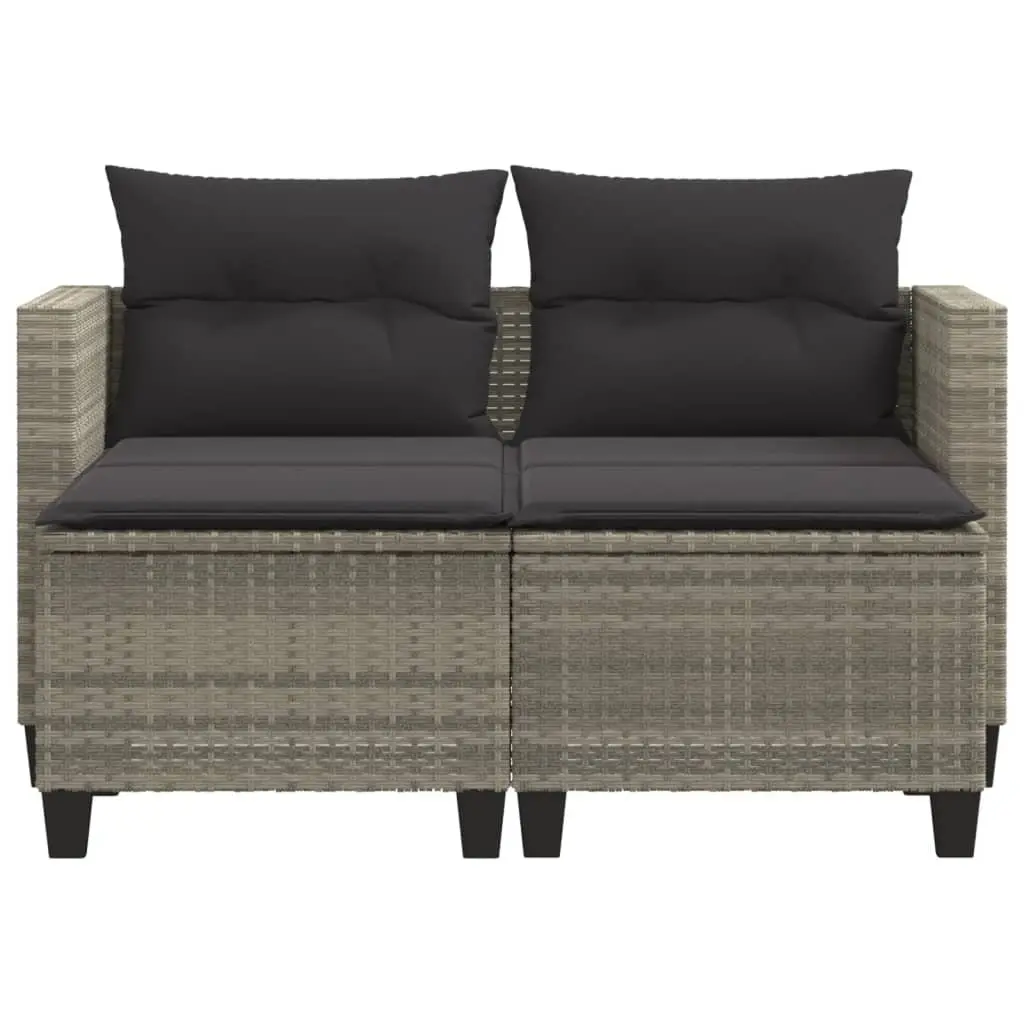 Outdoor Garden Sofa Set in Grey with Stools