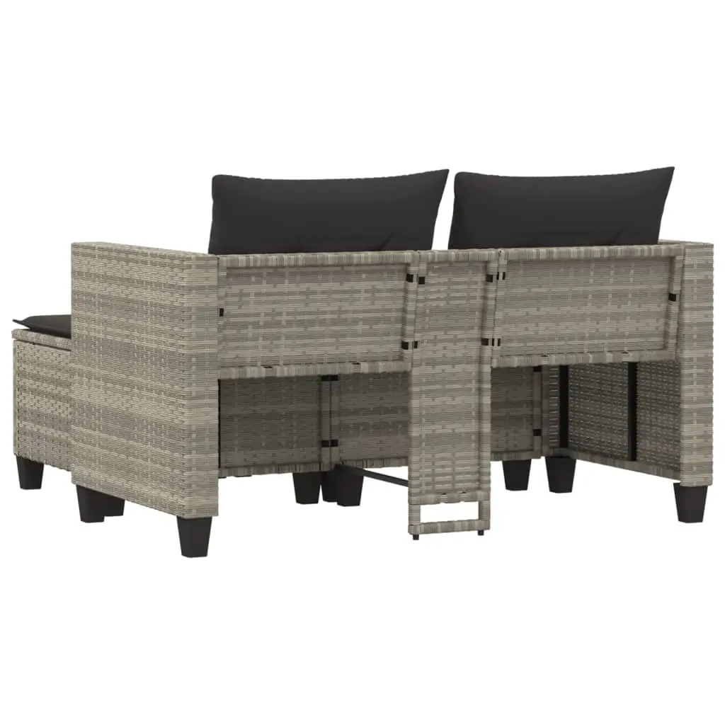Outdoor Garden Sofa Set in Grey with Stools