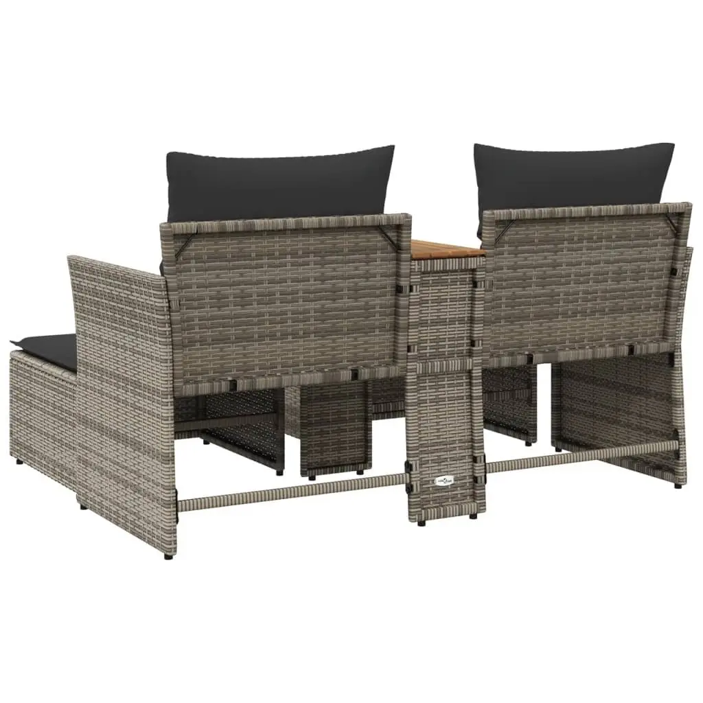 Grey Garden Sofa Set with Stools for Relaxing Outdoors
