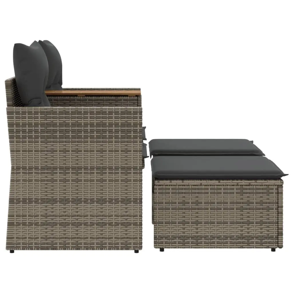 Grey Garden Sofa Set with Stools for Relaxing Outdoors