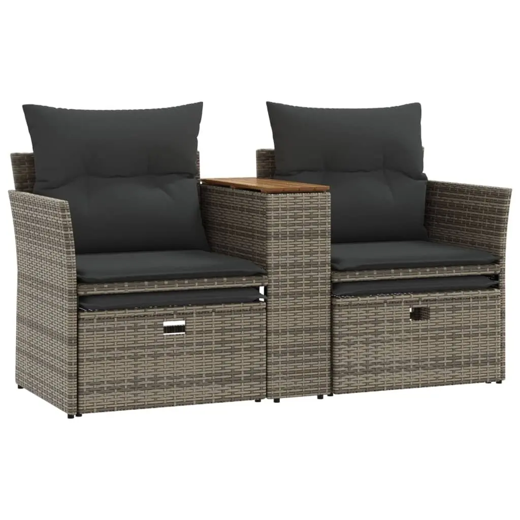 Grey Garden Sofa Set with Stools for Relaxing Outdoors