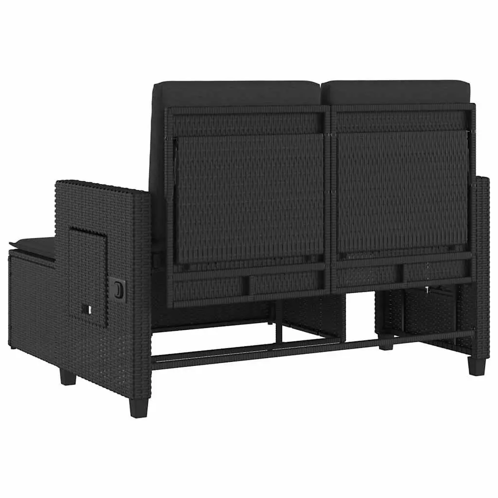Outdoor Reclining Garden Bench 2-in-1 Loveseat Sofa Bed with Adjustable Backrest