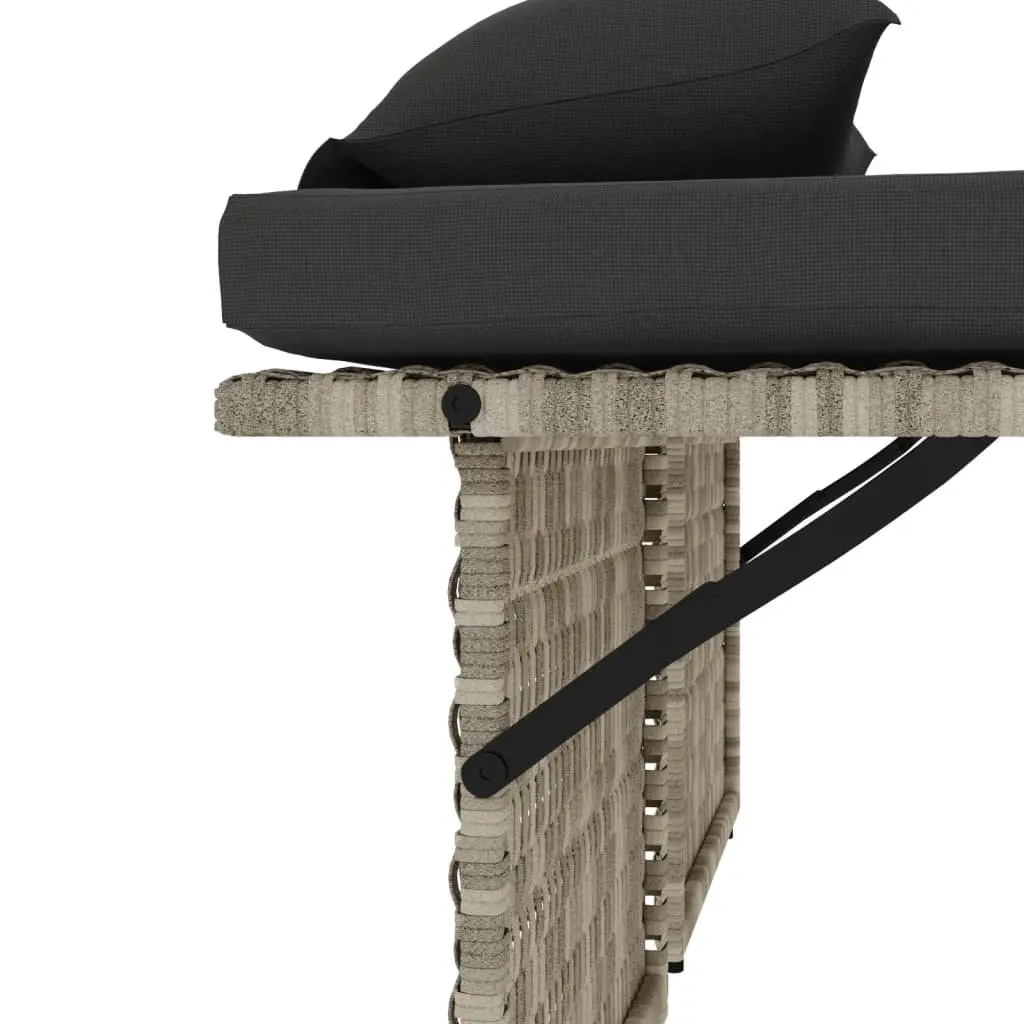 Reclining Outdoor Garden Bench 2-in-1 Loveseat Sofa Bed Grey