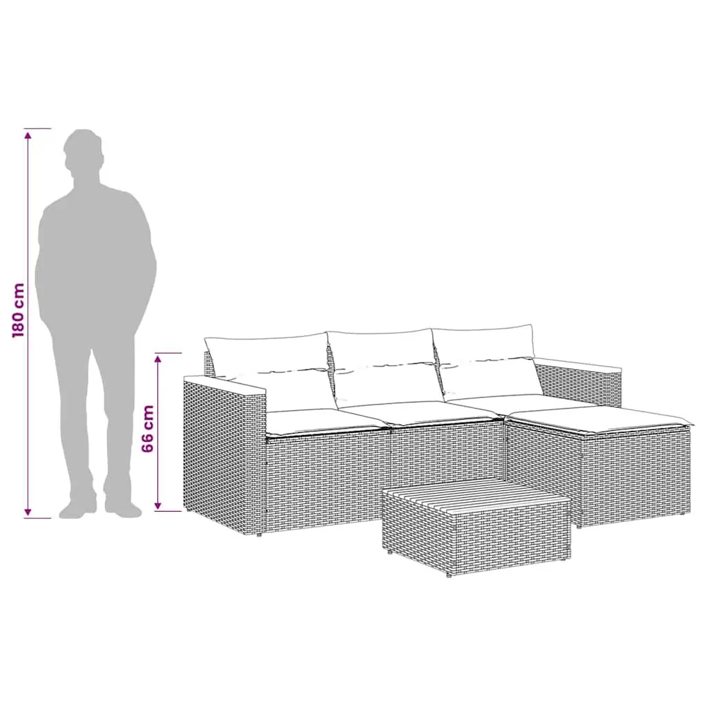 3 Piece Outdoor Garden Sofa Set with Cushions Black Poly Rattan Patio Furniture