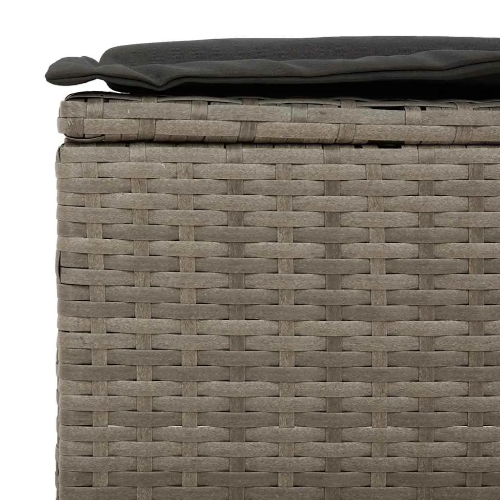 3-Seater Garden Sofa Outdoor Lounge Grey Poly Rattan with Cushions Patio