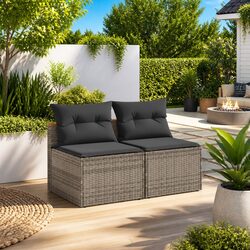 Welcome to Cozy Relaxation with Our Armless Garden Sofas 2 Piece Set
