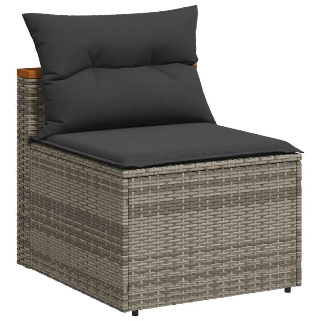 Outdoor Garden Sofas Armless Seating Furniture 2 Piece Set with Cushions Grey