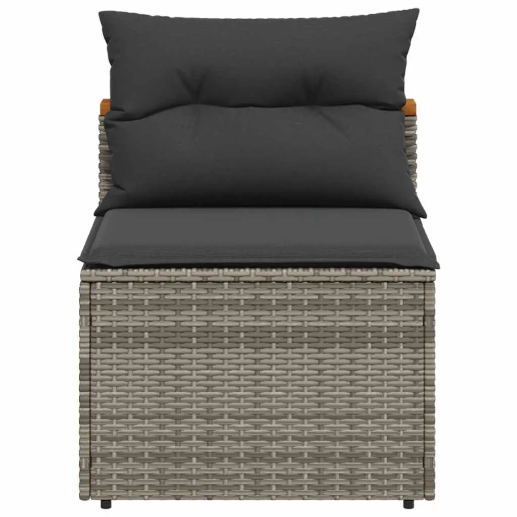 Outdoor Garden Sofas Armless Seating Furniture 2 Piece Set with Cushions Grey