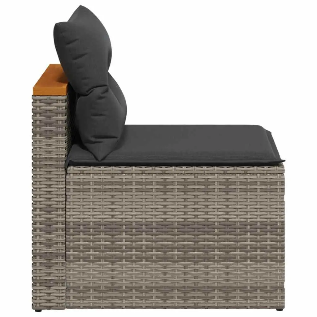 Outdoor Garden Sofas Armless Seating Furniture 2 Piece Set with Cushions Grey