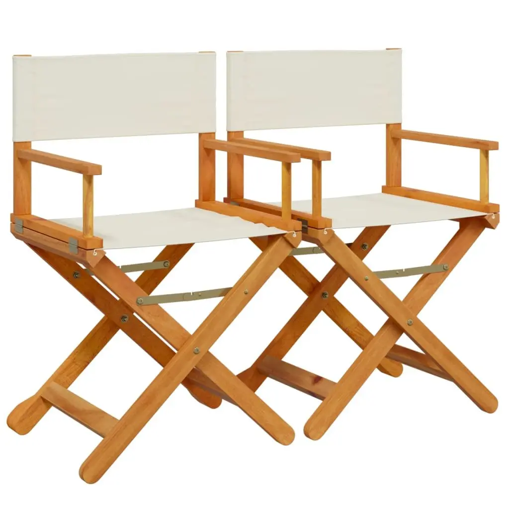 Folding Director Chairs 2 Pack Outdoor Seating Garden Camping Portable Cream