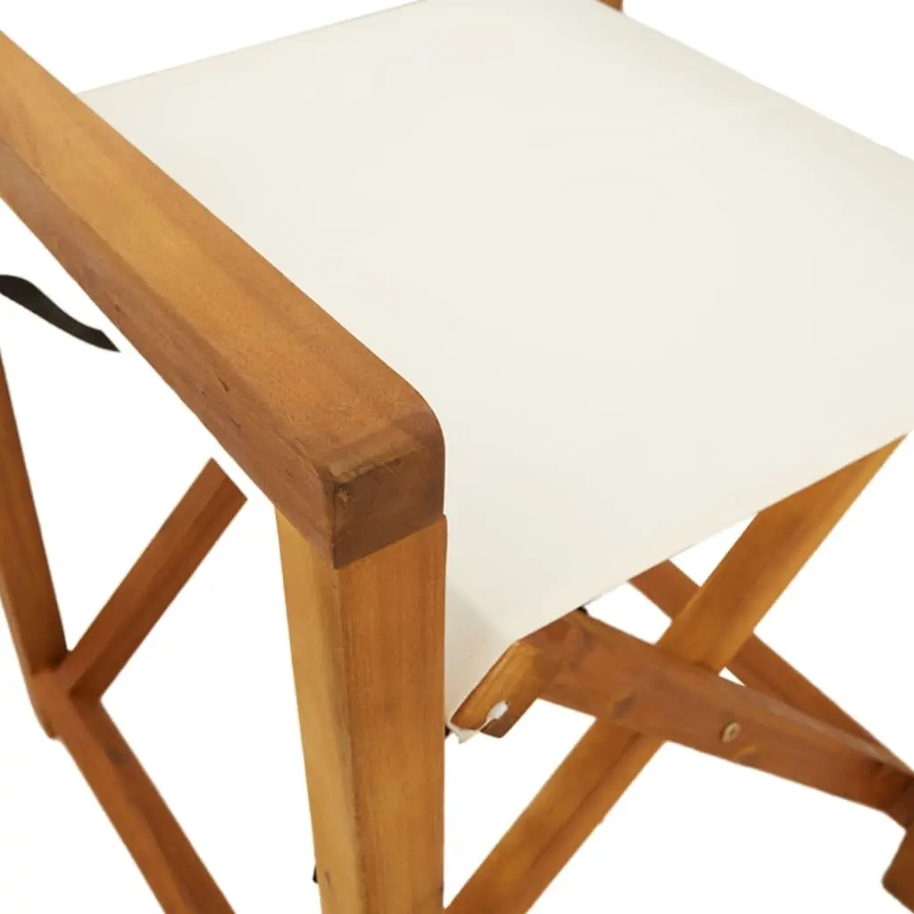 Folding Director Chairs Cream 2 Pieces Outdoor Portable