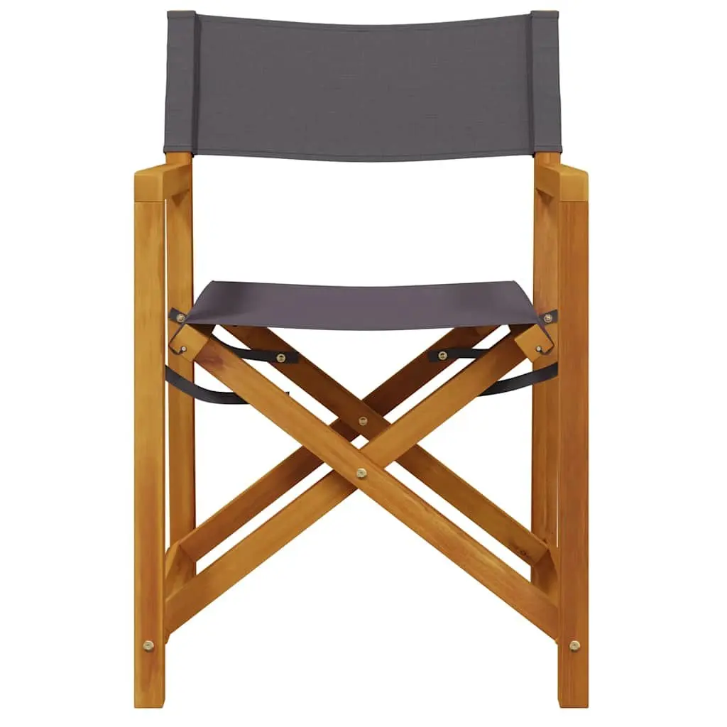 Folding Director Chairs Lightweight Portable 2 Piece Grey Fabric Outdoor Garden Seating
