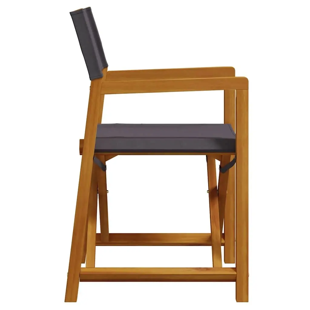 Folding Director Chairs Lightweight Portable 2 Piece Grey Fabric Outdoor Garden Seating