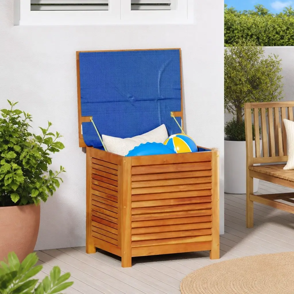 Garden Storage Box Solid Acacia Wood 60x50x56 cm Outdoor Furniture Organizer
