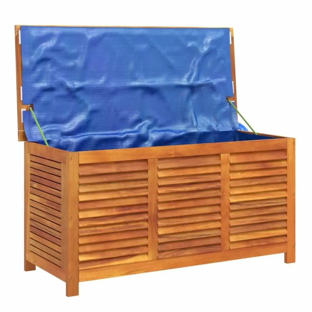 Outdoor Garden Storage Box Solid Acacia Wood Brown 113 x 50 x 56 cm