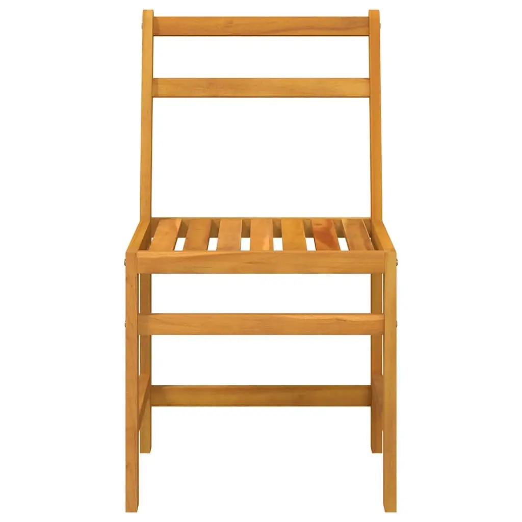 3 Piece Balcony Set Solid Acacia Wood Outdoor Furniture Compact Size Brown