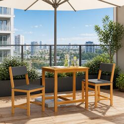 3 Piece Balcony Set Featuring Cushions for Comfort