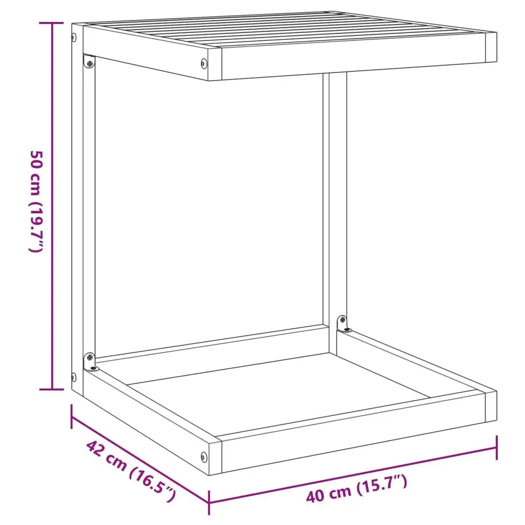 C Table Solid Acacia Wood 42x40x50 cm Brown Outdoor Side Table