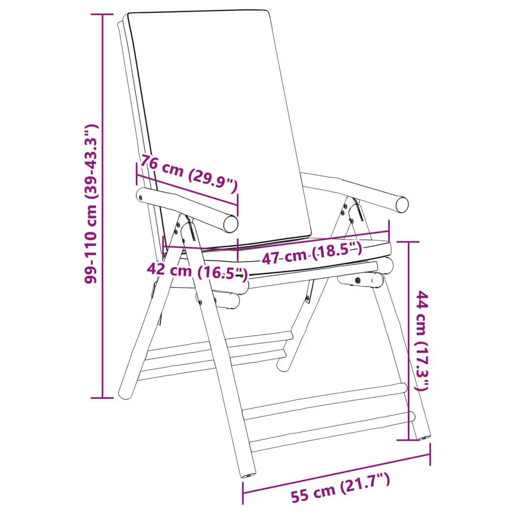Folding Garden Reclining Chairs Adjustable Backrest Brown Bamboo 2 Piece