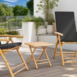 Your Ideal Folding Garden Table in Brown Bamboo