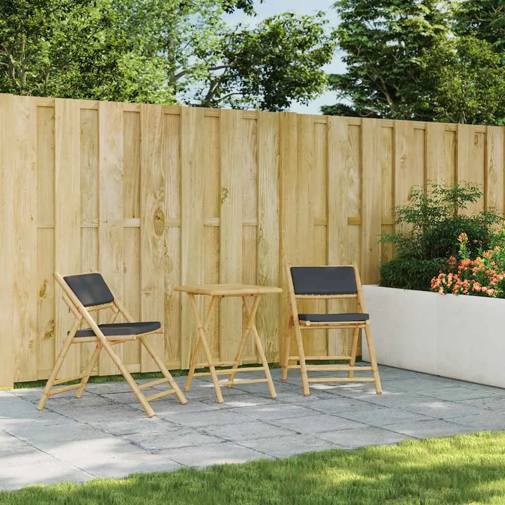 Folding Garden Table Bamboo 55x55x75cm Outdoor Patio Furniture Brown