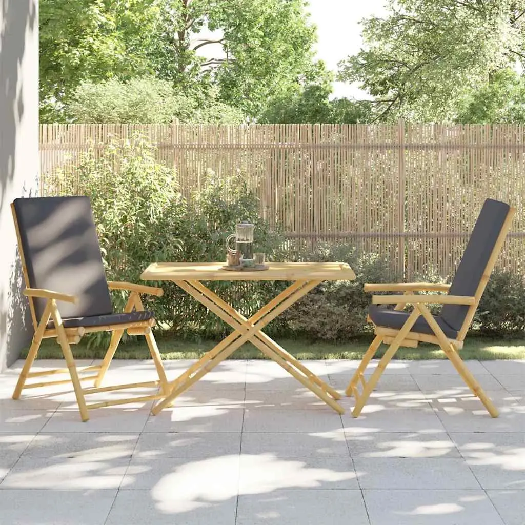 Folding Garden Table Foldable Bamboo 110x55x75cm