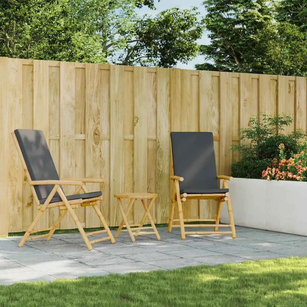 Folding Garden Table Brown Bamboo Portable Ø45 x 45 cm