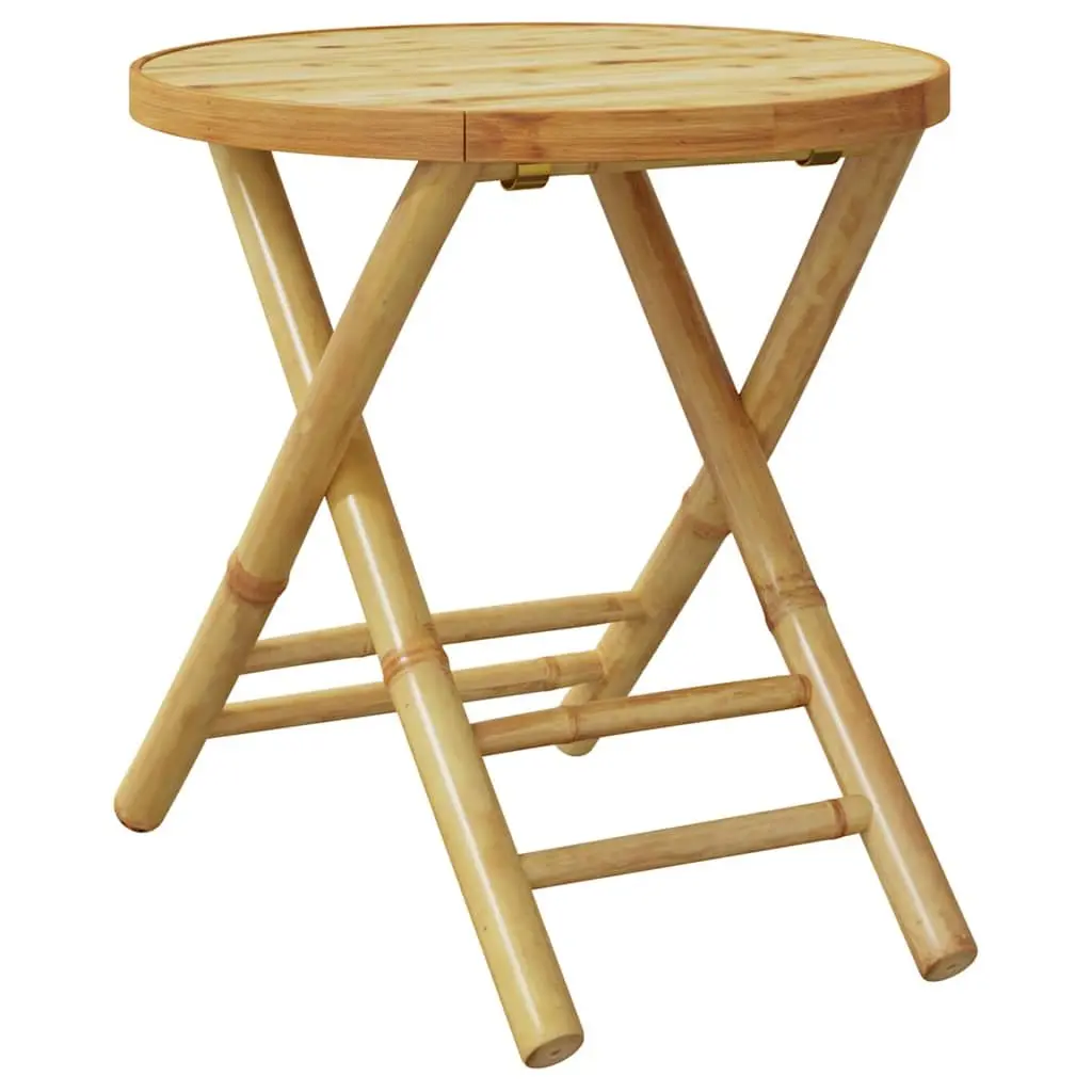 Folding Garden Table Brown Bamboo Portable Ø45 x 45 cm