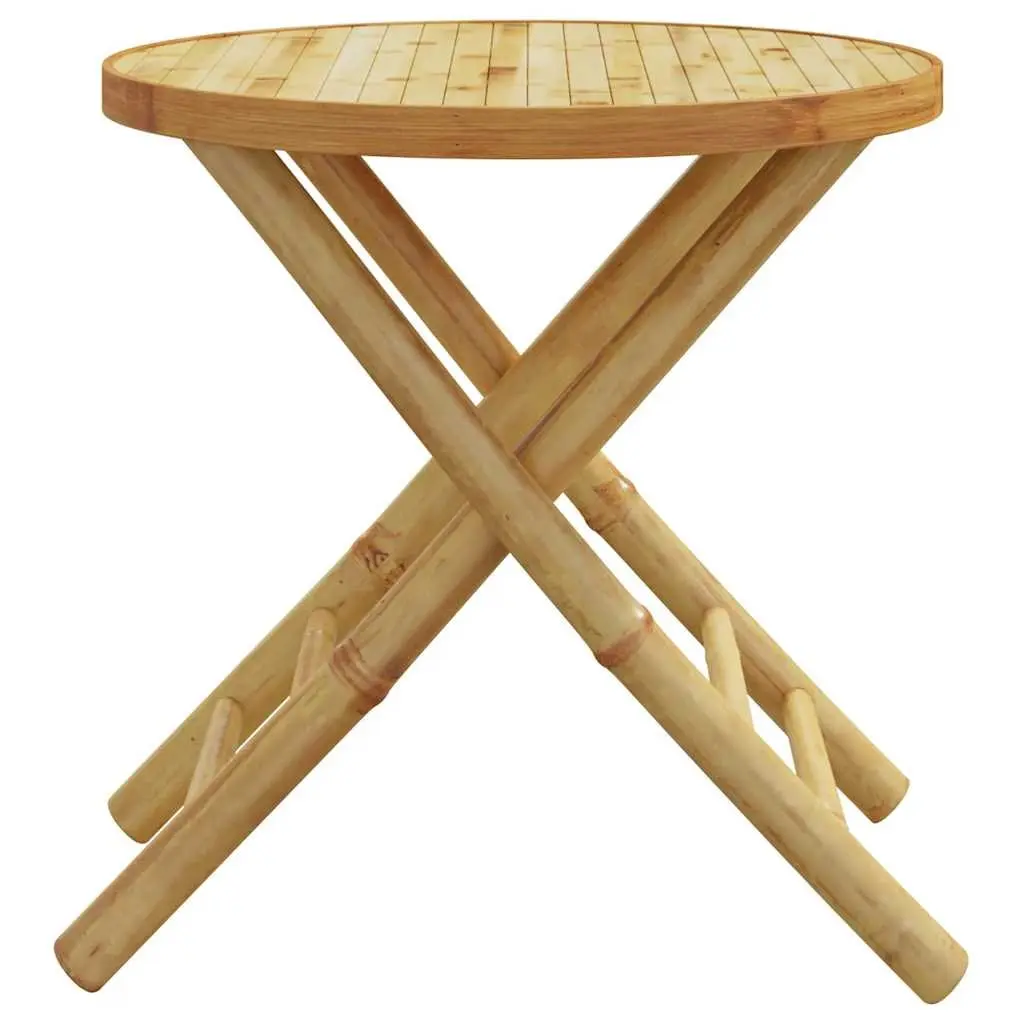 Folding Garden Table Brown Bamboo Portable Ø45 x 45 cm