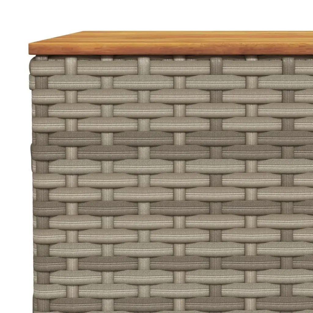 Garden Table Grey Acacia Wood Top PE Rattan Frame 55x55x36 cm