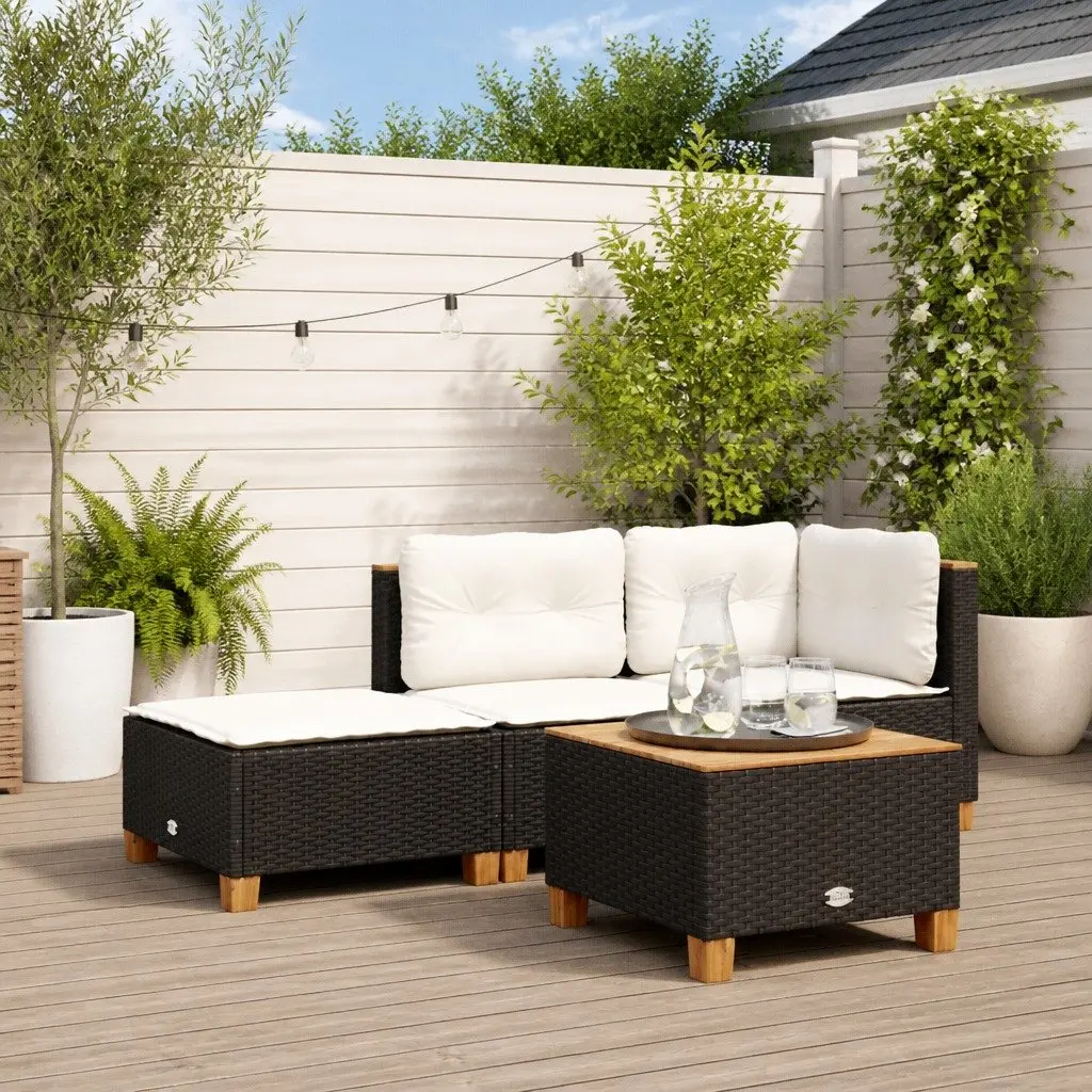 Black Garden Stool with Padded Cushion