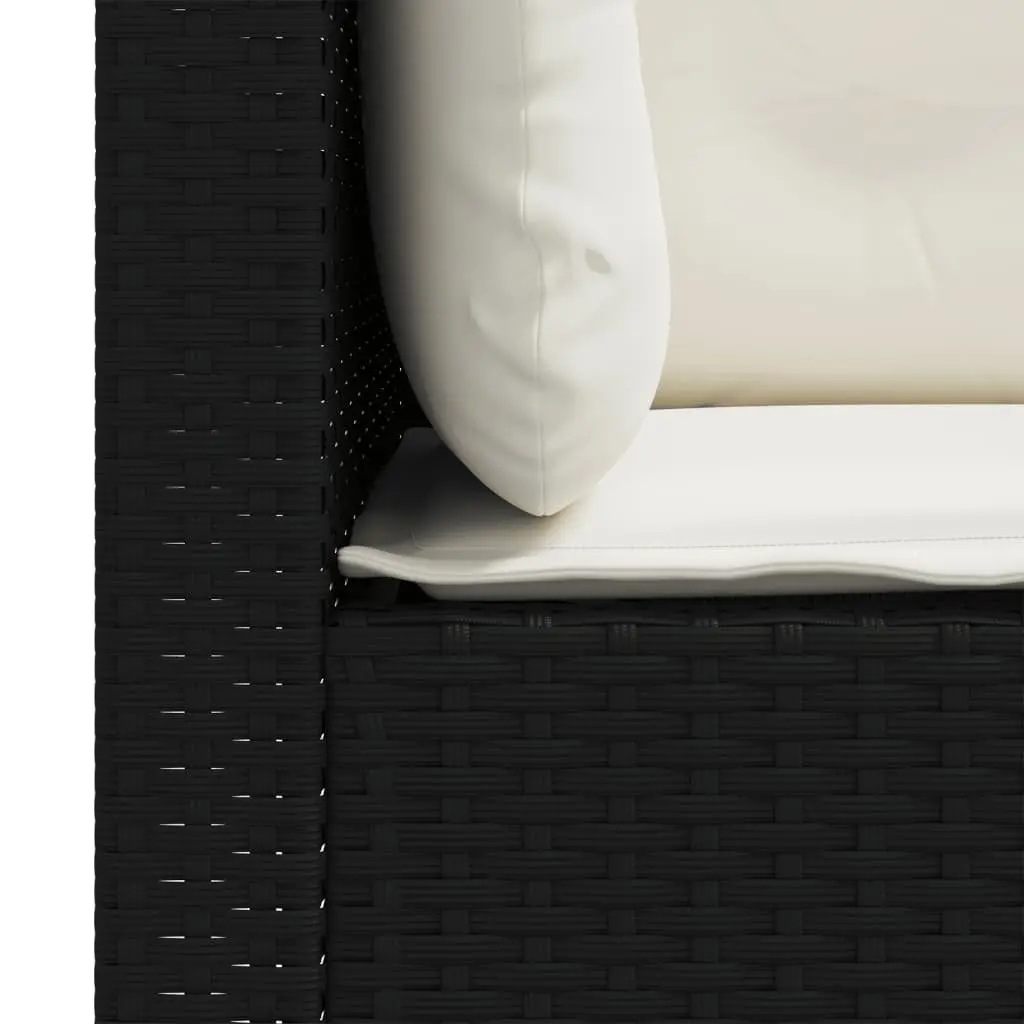 Outdoor Corner Sofa Set Modular Cushioned 2 Piece Black