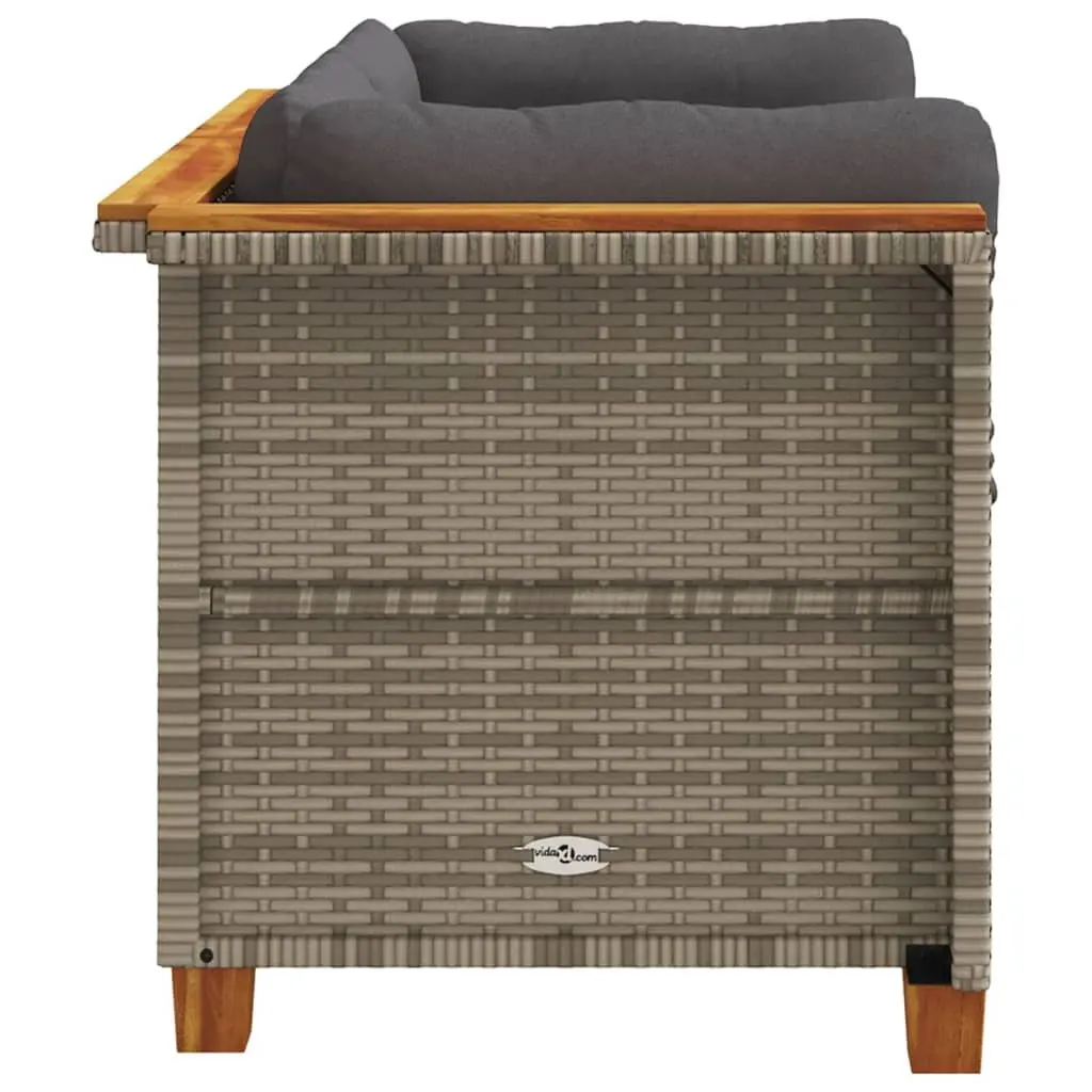Outdoor Corner Sofas with Cushions 2 pcs Grey Poly Rattan Garden Seating Set