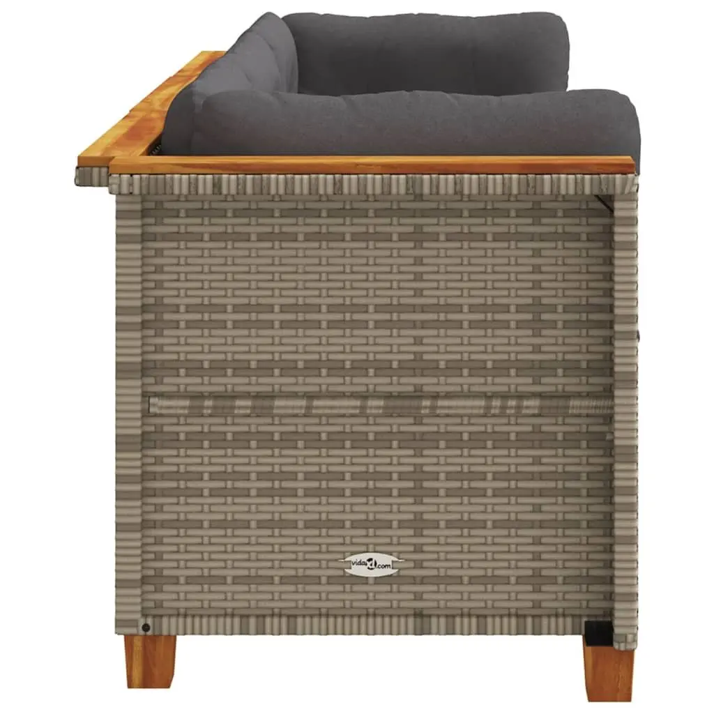 Outdoor Garden Sofa 3-Seater Grey Poly Rattan Patio Lounge Furniture with