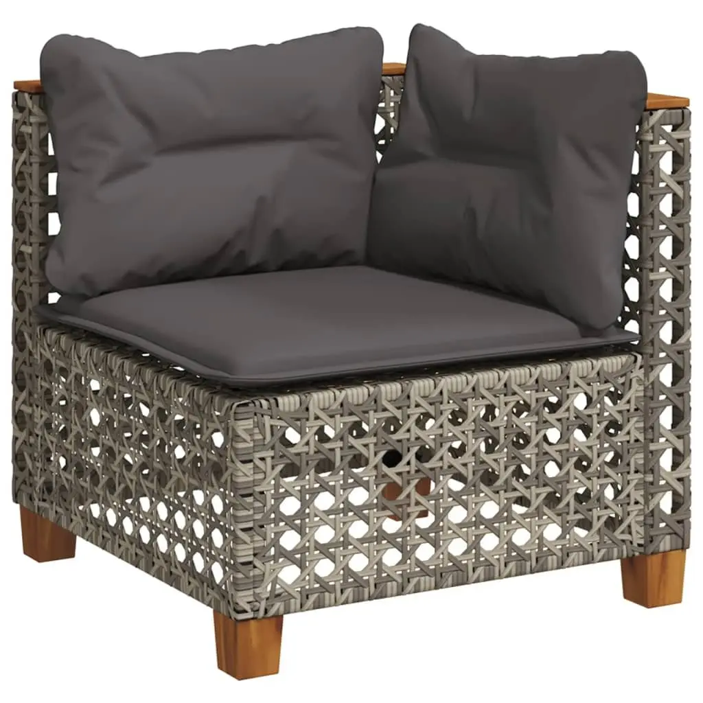 Garden Corner Sofa with Cushions Grey Outdoor Lounge Seating Modular Furniture