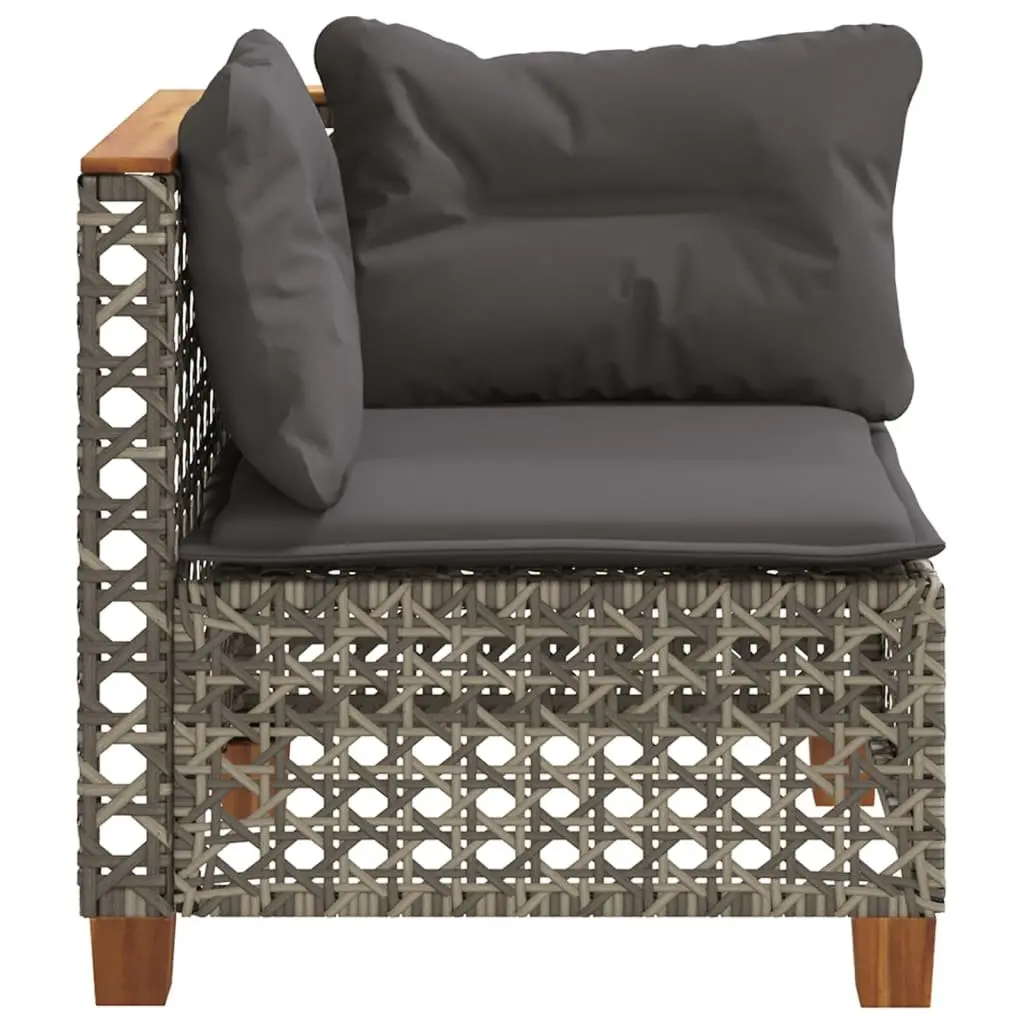 Garden Corner Sofa with Cushions Grey Outdoor Lounge Seating Modular Furniture
