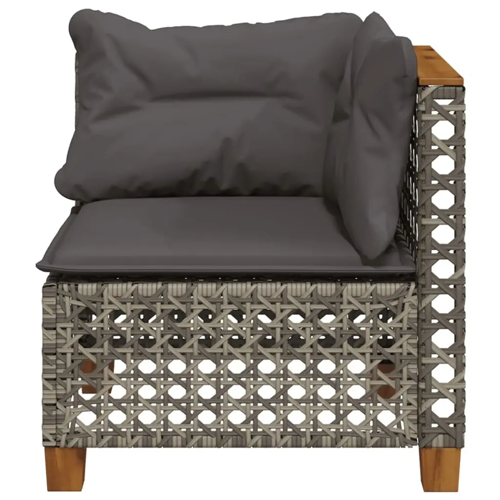 Garden Corner Sofa with Cushions Grey Outdoor Lounge Seating Modular Furniture
