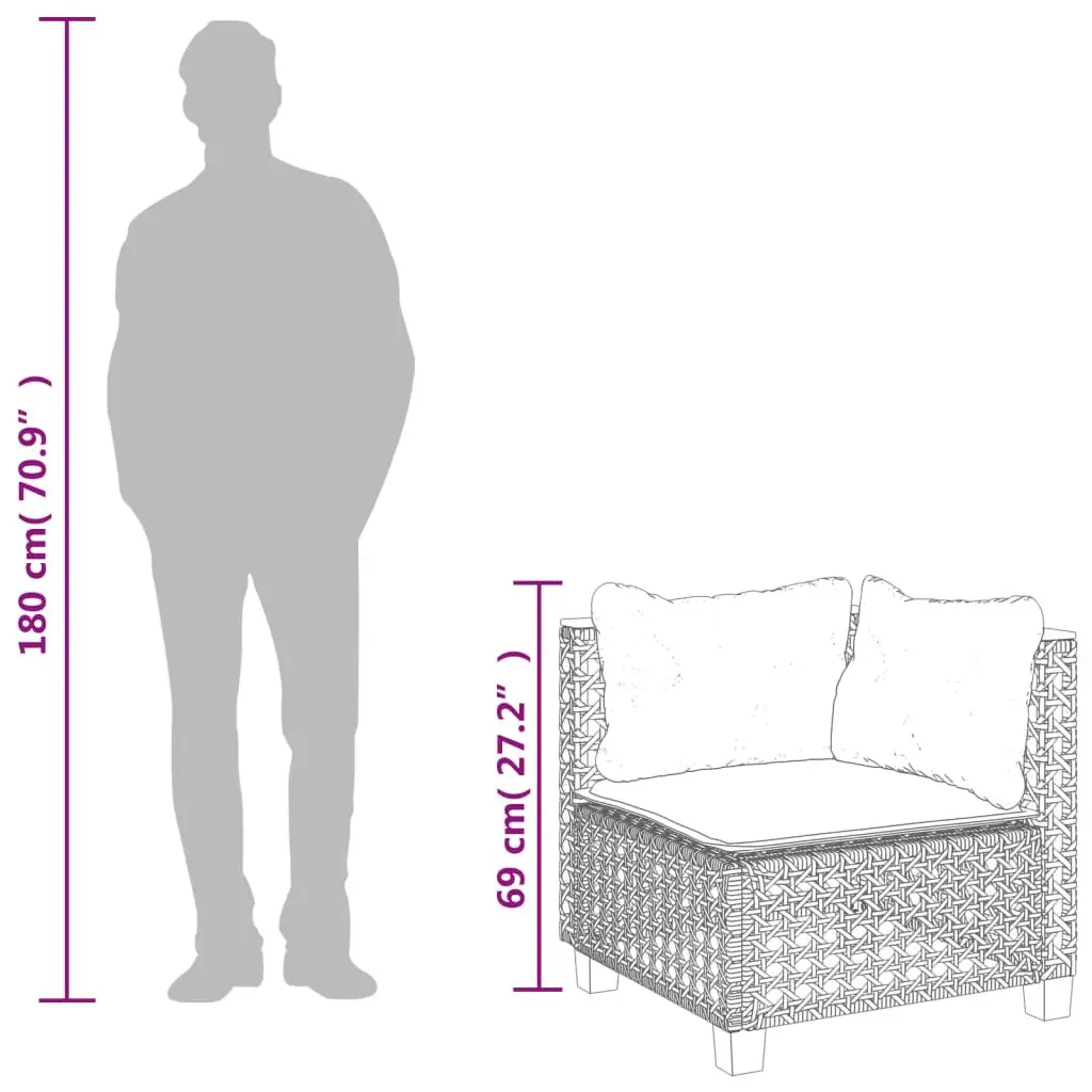 Garden Corner Sofa with Cushions Grey Outdoor Lounge Seating Modular Furniture