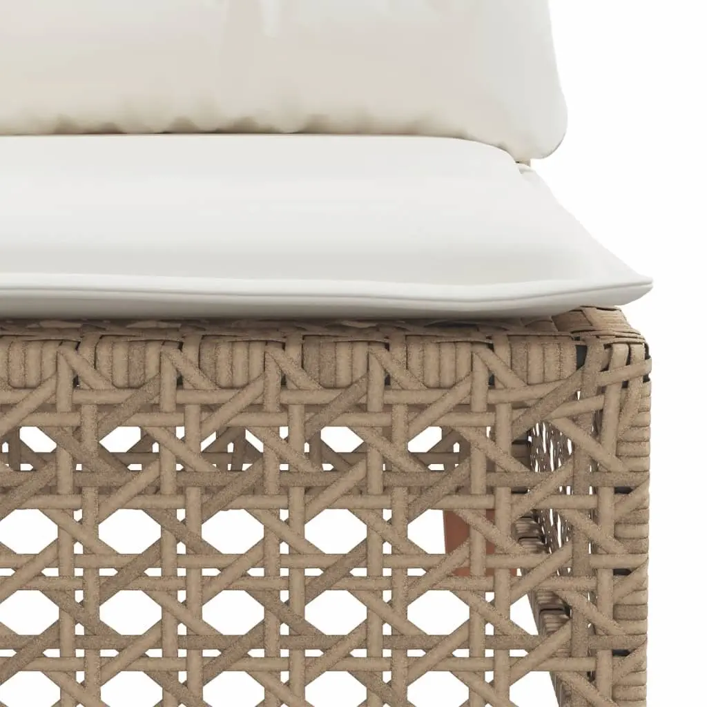 Outdoor Corner Garden Sofa with Cushions Beige Poly Rattan Modular Lounge